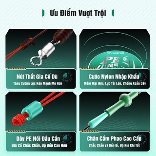 Trục Câu Đài Săn Hàng Chuan-ze Siêu Sức Mạnh Dây Câu Cá Buộc Sẵn Cao Cấp Tải Cá Lớn