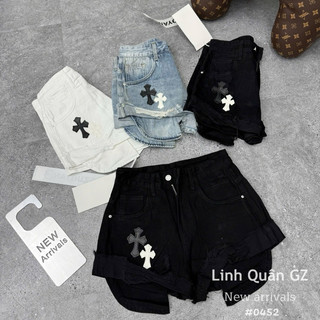 QCL1 0452 Quần sooc jeans chữ thập túi thò siêu đẹp siêu chất chơi