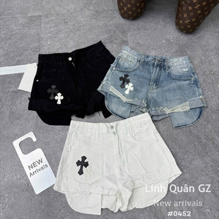 QCL1 0452 Quần sooc jeans chữ thập túi thò siêu đẹp siêu chất chơi