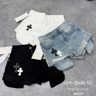 QCL1 0452 Quần sooc jeans chữ thập túi thò siêu đẹp siêu chất chơi