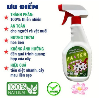 Chai Xịt Rệp Cho Cây Cảnh Thảo Mộc FATER 500ml Xịt Rệp Sáp, Rệp Xanh, Rệp Vàng Sinh Học Cho Cây Cảnh An Toàn, Hiệu Quả