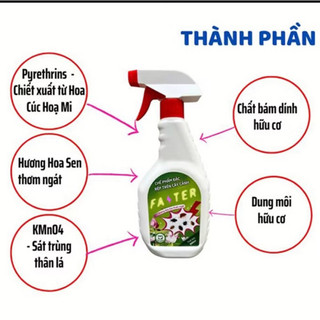 Chai Xịt Rệp Cho Cây Cảnh Thảo Mộc FATER 500ml Xịt Rệp Sáp, Rệp Xanh, Rệp Vàng Sinh Học Cho Cây Cảnh An Toàn, Hiệu Quả