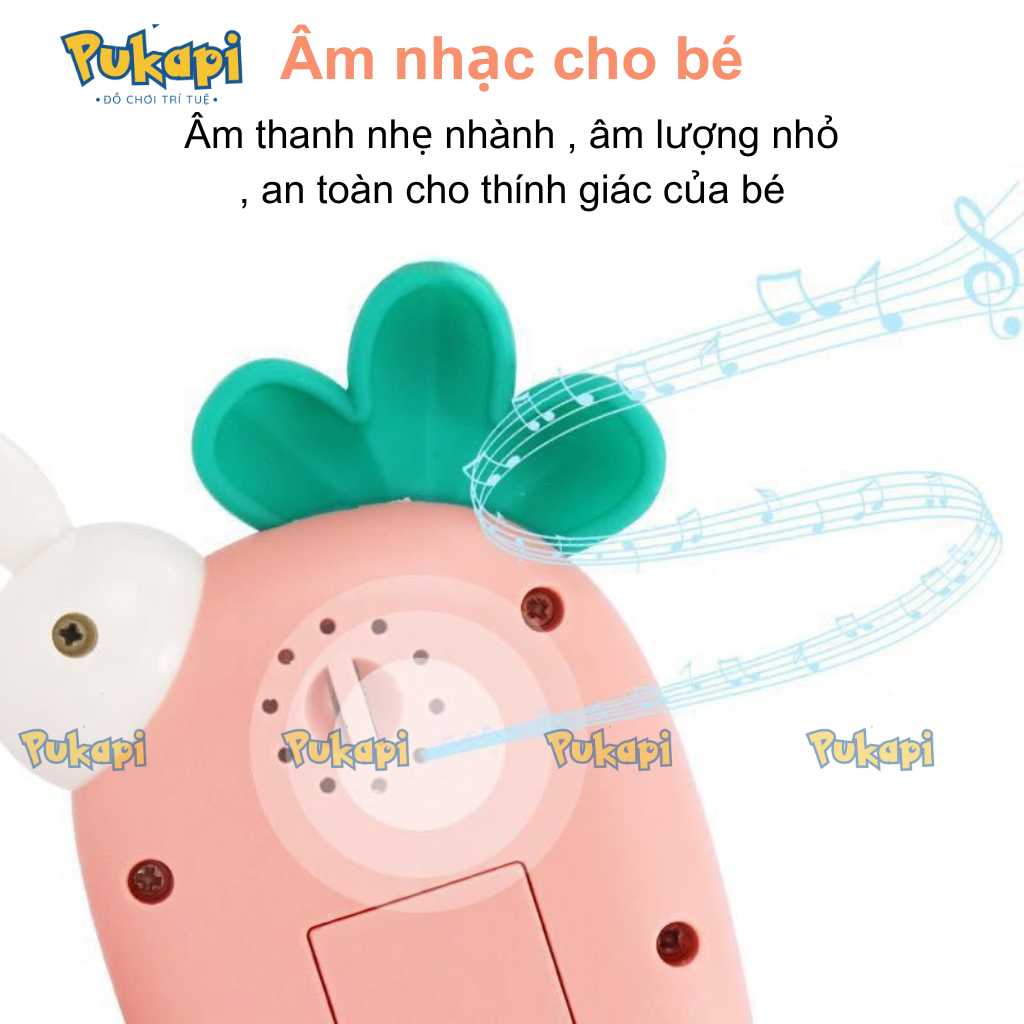 Điện Thoại Thỏ Cà Rốt Có Nhạc Điện Thoại Đồ Chơi Gặm Nướu Thỏ Gặm Cà Rốt Phát Nhạc Đèn Hình Thú - Đồ Chơi Cho Bé PUKAPI