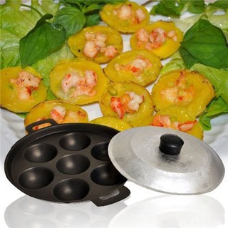 Khuôn bánh khọt đủ size nhiều lỗ bằng hợp kim gang, khuôn bánh khọt có nắp dành cho mọi nhà