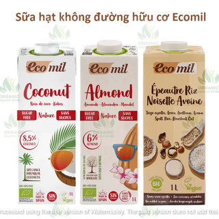 Sữa Hạt Không Đường Hữu Cơ Ecomil Organic Oat/ Almond/ Coconut/ Hazelnut Milk 1L