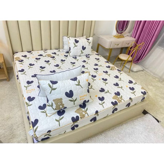 Bộ Ga Gối 3 món Cotton Đũi Dệt Bông Xơ Đậu Nành - Ga Gối Trần Bông Cotton Đũi