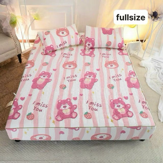 Bộ Ga Gối 3 món Cotton Đũi Dệt Bông Xơ Đậu Nành - Ga Gối Trần Bông Cotton Đũi
