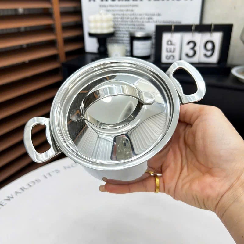 Nồi Mini 10cm Kèm Nắp Inox Cao Cấp