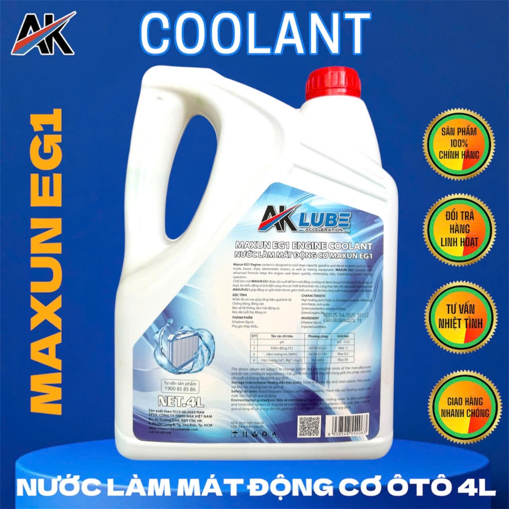 NƯỚC LÀM MÁT ĐỘNG CƠ AK MAXUN COOLANT EG1 – 4L