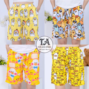 Quần Short lững Hoạt Hình Cartoon Cute hoạ tiết hoạt hình - Quần đùi cotton mùa hè nam nữ