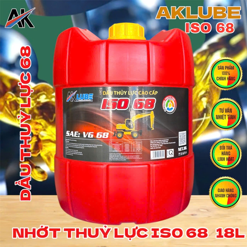 NHỚT THỦY LỰC AK LUBE THỦY LỰC ISO 68 – CAN 18L