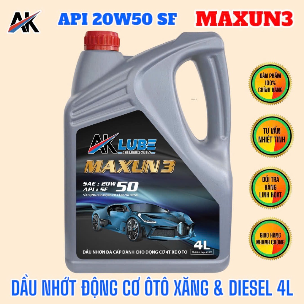 DẦU NHỚT AK LUBE MAXUN 3 20W50 – 4L