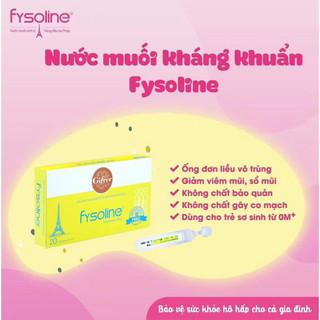 Nước muối sinh lý,muối Hồng,muối xanh Fysoline nhập khẩu Pháp vệ sinh mắt, mũi, miệng cho bé (Hộp hồng 40 ống x5ml)