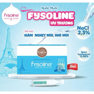 Nước muối sinh lý,muối Hồng,muối xanh Fysoline nhập khẩu Pháp vệ sinh mắt, mũi, miệng cho bé (Hộp hồng 40 ống x5ml)