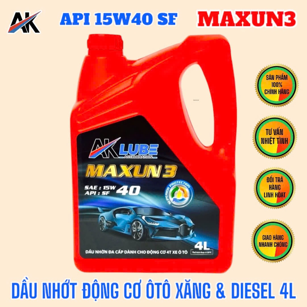 DẦU NHỚT AK LUBE MAXUN 3 SAE 15W40 – 4L
