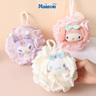 Bông Tắm Tạo Bọt Hình Thú Dễ Thương MAISON, Lưới Tắm Sanrio Cao Cấp Làm Sạch Mềm Mại, Tẩy Da Chết