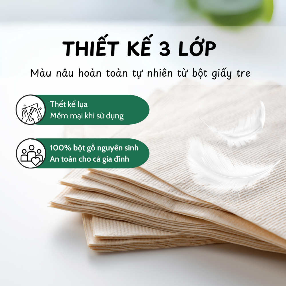 [GIẤY NÂU] Thùng 30 gói Giấy ăn gấu trúc Silkwell 100 tờ 3 lớp, giấy rút lụa mini siêu dai mềm mại