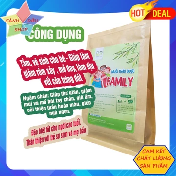 Muối Thảo Dược Family Muối tắm bé giảm mẩm ngứa - Muối Ngâm Chân, Tắm, Xông Cơ Thể – Làm Ấm, Giảm Đau Nhức, Thư Giãn