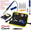 TAYO bộ 15 món Mỏ hàn thiếc điều chỉnh nhiệt độ, máy hàn chì mini, 60w 220v phụ kiện hàn, thiếc hàn, bộ mũi hàn, kệ hàn