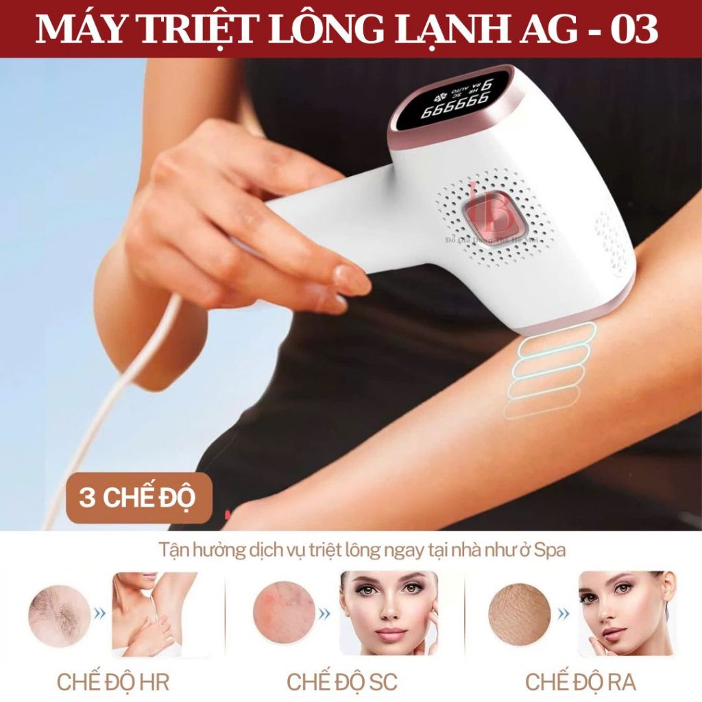 Máy Triệt Lông Lạnh Vĩnh Viễn Cầm Tay Tại Nhà AG – 03 Công Nghệ IPL Với 9 Cấp Độ và 3 Chê Độ Triệt Bảo Hành 12 Tháng | BigBuy360 - bigbuy360.vn