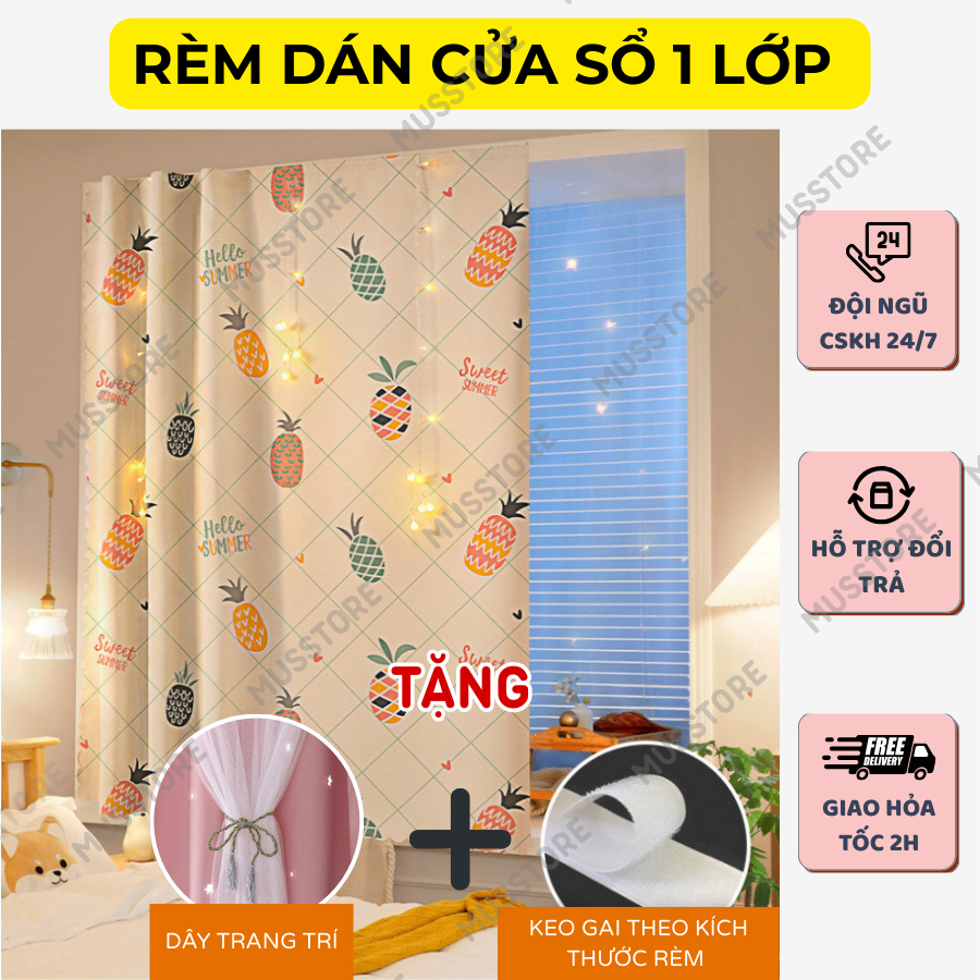 Rèm Dán Cửa Sổ 1 Lớp Siêu Chắc, Rèm Dán Che Cửa Sổ Phòng Trọ Rèm Dán ...