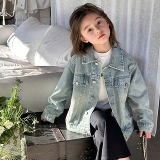 Áo Khoác Jean Bốn Mùa Bacis Đơn Giản Phong Cách Hàn Quốc Cho Bé Yêu