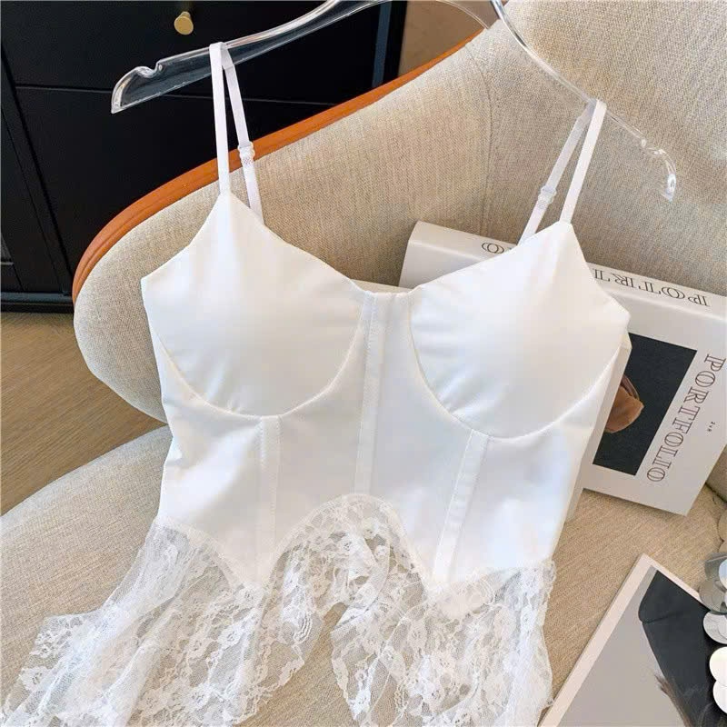 Áo 2 Dây Viền Tua Rua Ren Có Đệm Mút Cực Xinh