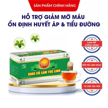 ✅Trà giảo cổ lam Tuệ Linh [Chính hãng] Hỗ trợ ổn định đường huyết, huyết áp mỡ máu - Hộp 25 túi lọc