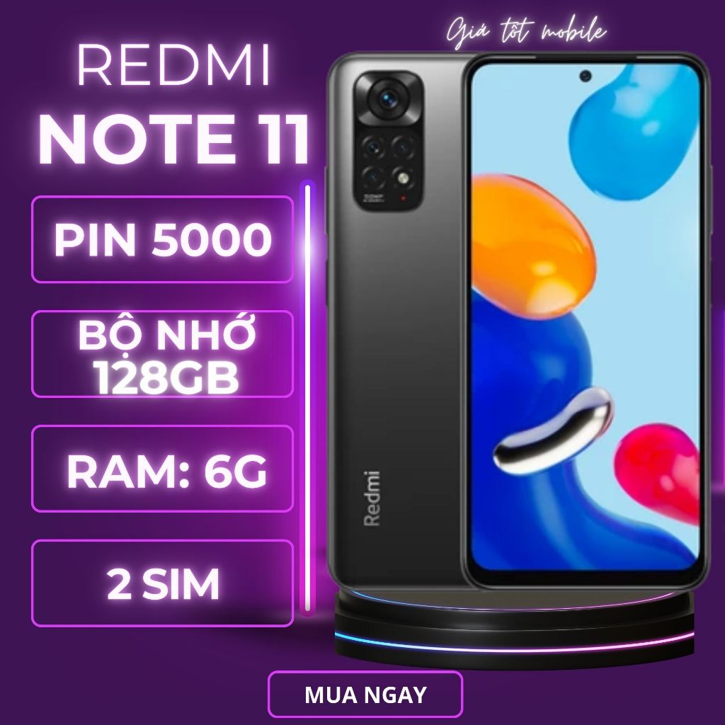 Điện thoại Redmi NOTE 11 6G/128gb pin 5000 điện thoại pin khỏe, điện ...