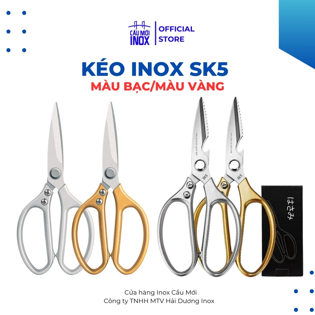 Kéo inox thép không gỉ, kéo cắt thịt nội địa Nhật đa năng siêu chắc cho cuộc sống nhà bếp dễ dàng