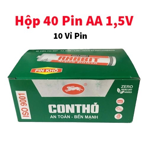 Combo 4 viên pin Con Thỏ AA an toàn, bền mạnh