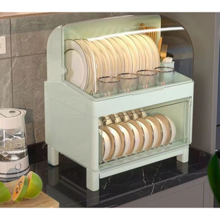 Hộp Đựng Chén Đĩa Có Nắp Tiện Dụng, Tủ Nhựa 2 Tầng Cho Nhà Bếp và Đồ Dùng Dao Kéo Thoải Mái.
