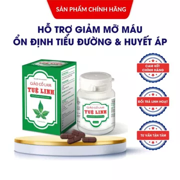✅Giảo cổ lam Tuệ Linh [Chính hãng] - Hỗ trợ ổn định đường huyết & huyết áp, hạ mỡ máu - Hộp 60 viên