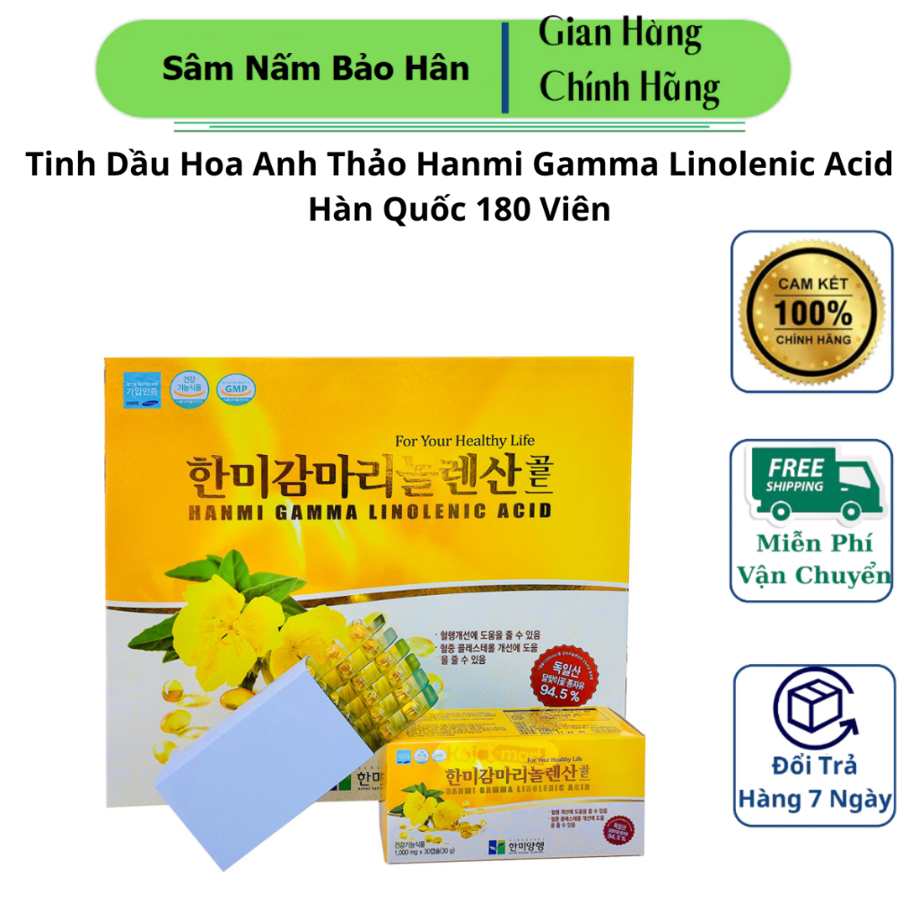 Tinh Dầu Hoa Anh Thảo Hanmi Gamma Linolenic Acid Hàn Quốc 180 Viên