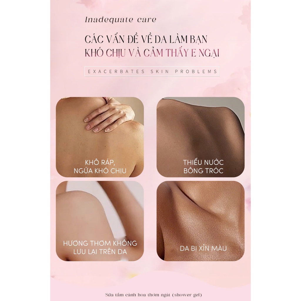 Sữa Tắm Collagen Tinh Dầu Cánh Hoa Dưỡng Sáng Da Lưu Hương Lâu iShine 300ml
