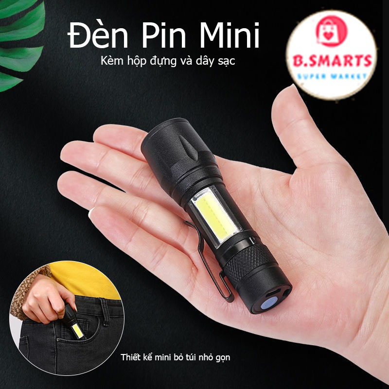 Đèn Pin Led Mini Siêu Sáng Có Thể Zoom Xa Gần Đa Năng, Đèn Pin Nhỏ Gọn ...