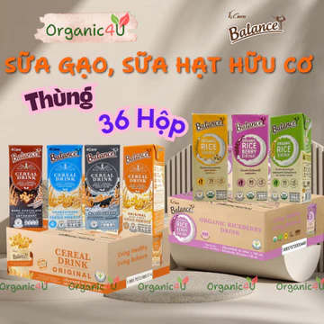 Thùng 36 Hộp Sữa Gạo Hữu Cơ Sữa Hạt Ngũ Cốc Sữa Yến Mạch 4CARE BALANE Thái Lan 180 ml