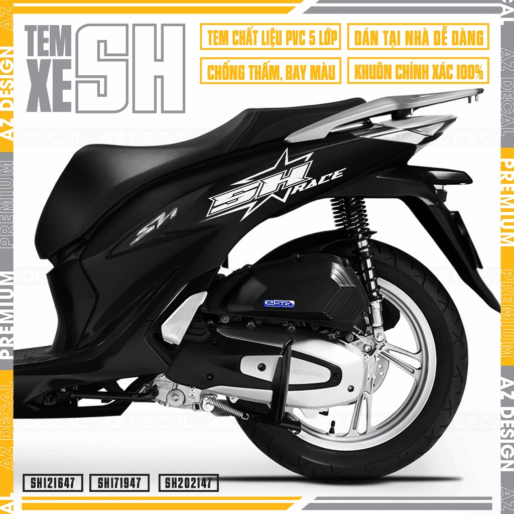 Tem Decal SH Race Mới Nhất 2025 | SH47 | Tem Rời Hình Dán Xe Máy SH ...