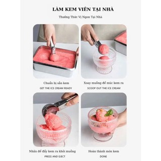 Muổng Múc Kem Đa Năng Bằng Thép Không Gỉ, Dụng Cụ Múc Kem, Trái Cây, Muỗng múc kem inox
