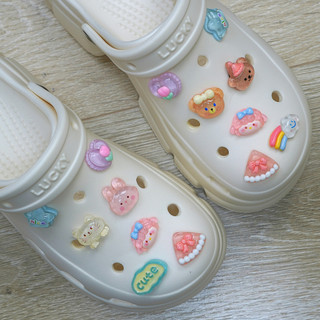 Dép cross sục nữ đế cao 6cm kèm 14 sticker Pizza kiểu sandal Mita CSM-41