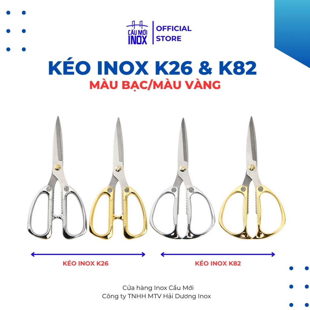 Kéo inox lưỡi thép không gỉ siêu bền cao cấp, siêu bén K26 & K82 - Dụng cụ cắt đa năng cho nhà bếp