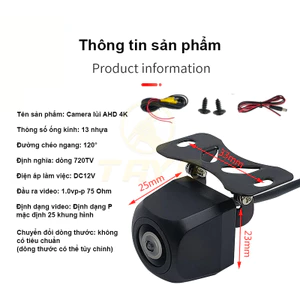 TAYO Camera lùi AHD độ phân giải 4K tích hợp màn hình android kết nối dễ dàng phù hợp với mọi loại ô tô