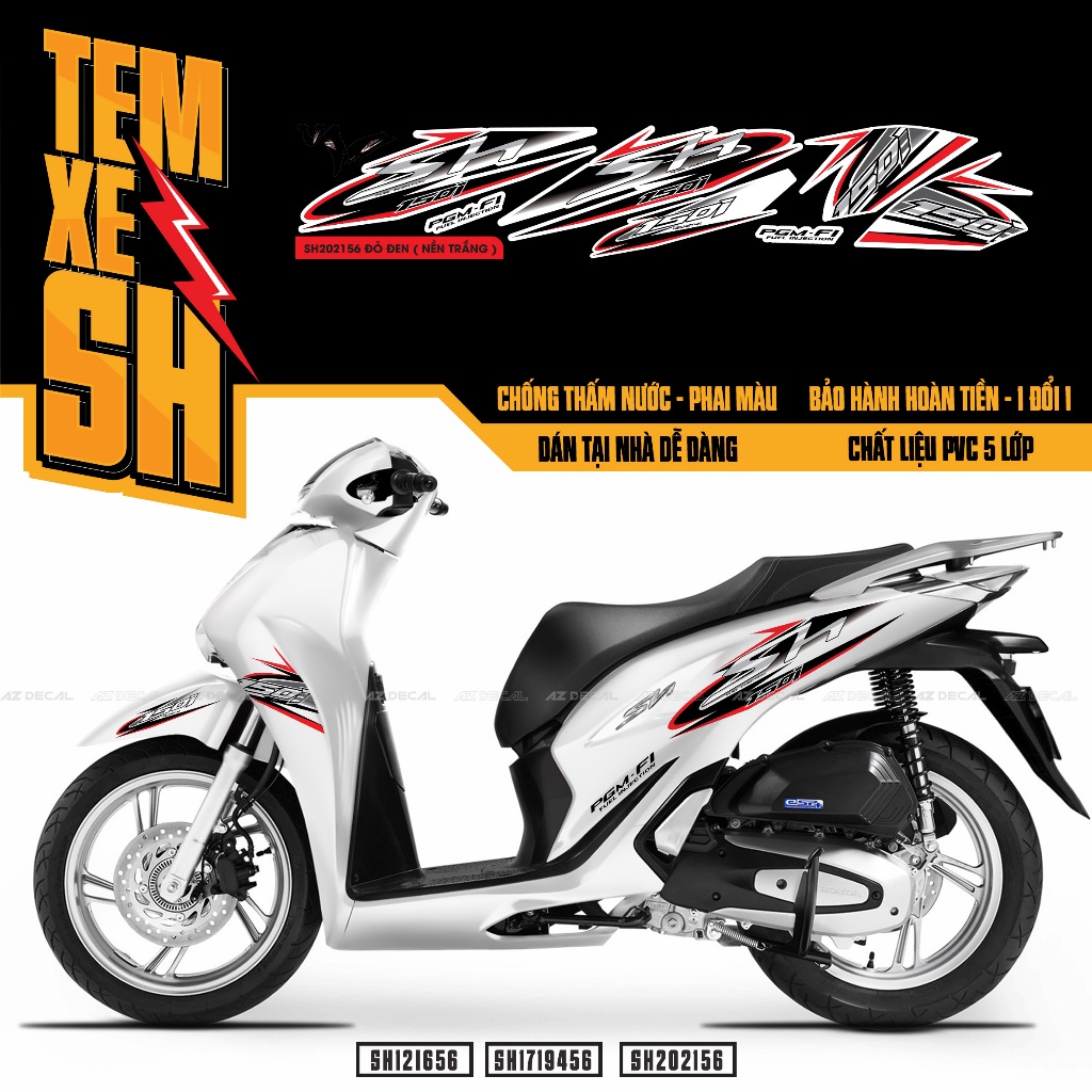 Tem Xe SH Thiết Kế Độc Đáo 2025 Tem Rời Hình Dán Xe Máy SH 125i 150i ...