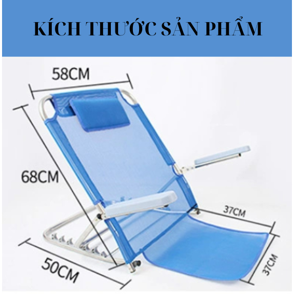 Ghế tưa lưng trên giường cho người già, người bệnh, người nằm liệt giường - Có tay vịn