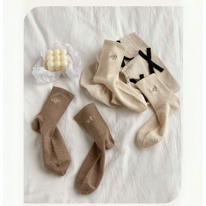 Tất vớ cổ lửng họa tiết dệt basic style Hàn Quốc, chất liệu cotton co giãn 4 chiều - Ekiu Shop