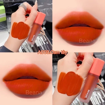 Son môi lì màu cam đất, son màu cam cháy BEANA BA03 mềm mịn lâu trôu