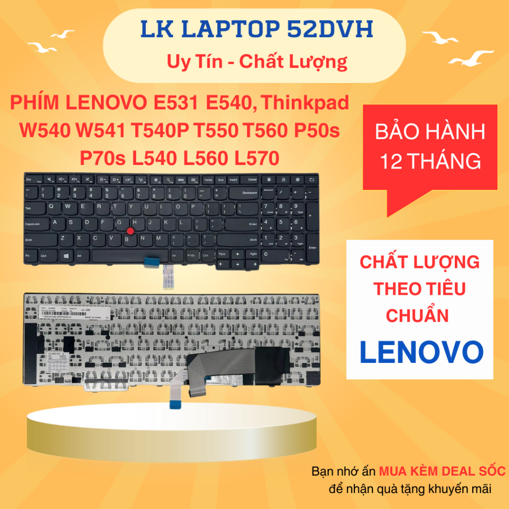 Bàn Phím Laptop Lenovo E540 E531 Thinkpad W540 W541 T540P T550 T560 P50s P70s L540 L560 L570