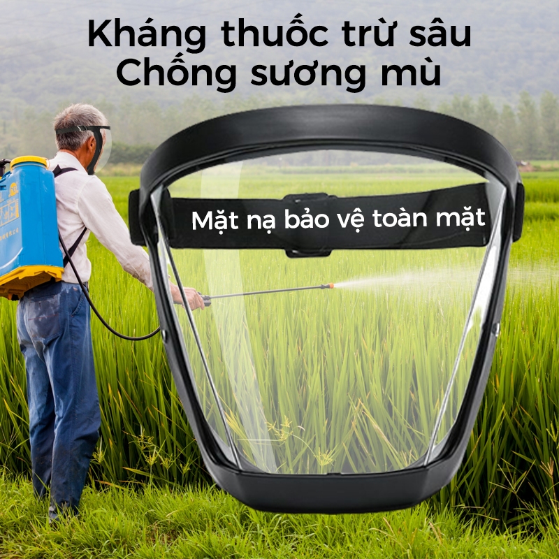 Kính chống giọt bắn,măt nạ bảo vệ chống độc,phun thuốc trừ sâu vừa chắn bụi,kính bảo hộ cao cấp Bông lọc có thể thay thế