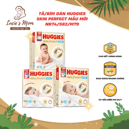 Tã/Bỉm Dán/Quần Huggies SkinPerfect / Naturemade Mẫu Mới Đủ Size NB/S/M/L/XL/XXL Cho Bé -Lucie's Mom