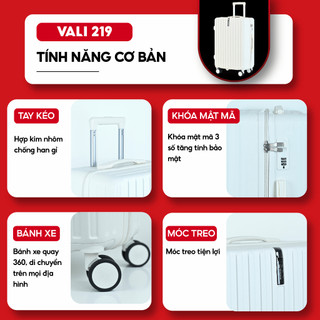 Vali Du Lịch Khóa Kéo Thời Trang Cao Cấp Kingsun Size20/24/28 KS-219/309 Nhựa ABS+PC Bảo Hành 5 Năm